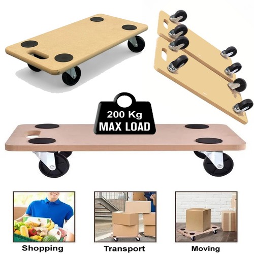 Roller wheeled wooden dolly - wheeled,