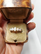 Antique 18ct Gold Ring Set With Fire Opals. Size K
