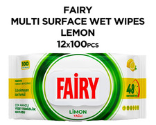 Fairy Multi Surface Wet Cleaning Wipes Lemon 12 Packs X 100 Pcs