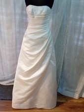 Wedding Dress size 8 ivory satin Ellis, check measurements W