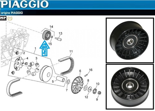 Genuine belt pulley - vespa, 125