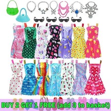 Barbie Doll Clothes Bundle Dresses Shoes Set Lot Accessories Girl Toy Gift