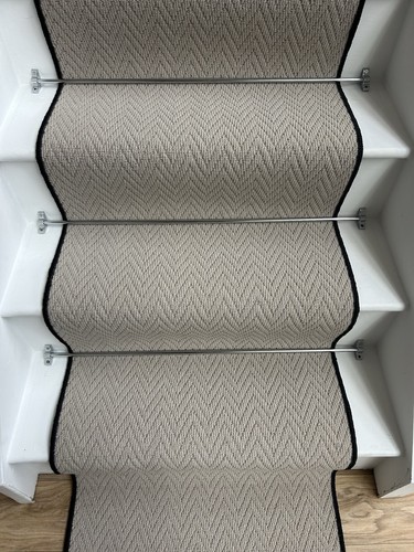 Cream herringbone stair - herringbone, runner