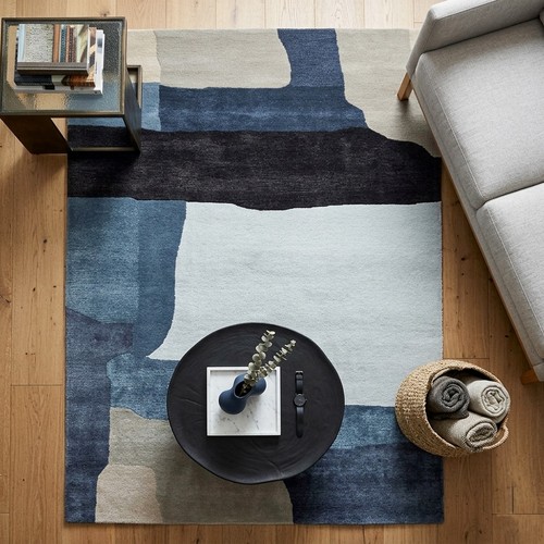 Modern hand tufted rug blue - modern, hand-tufted