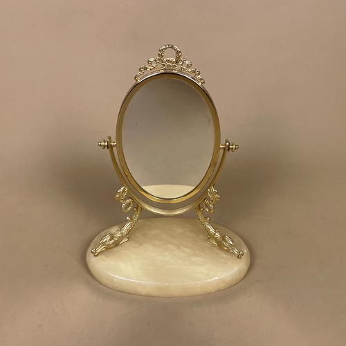 Brass oval vanity mirror - vanity,