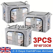3Pcs 66L Folding Storage Box