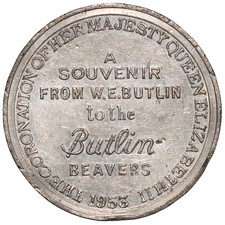 1953 Great Britain Elizabeth II Butlin Beavers Coronation Medal – Lead Alloy