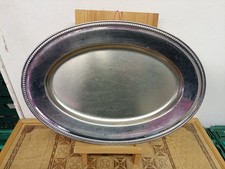 Guy Degrenne Vintage French Stainless Steel Oval Serving Tray Plate 45cms
