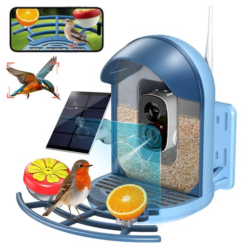 Smart bird feeder with camera - with,
