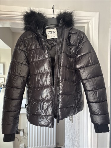 Zara women black coat size - black,