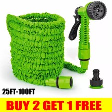 100ft Expandable Garden Hose Pipe Anti Kink Water Spray Gun Hose With 7 Modes UK