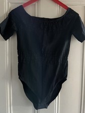 WOLFORD Body with short sleeves, low shoulder and wave-like sheer parts Size L 