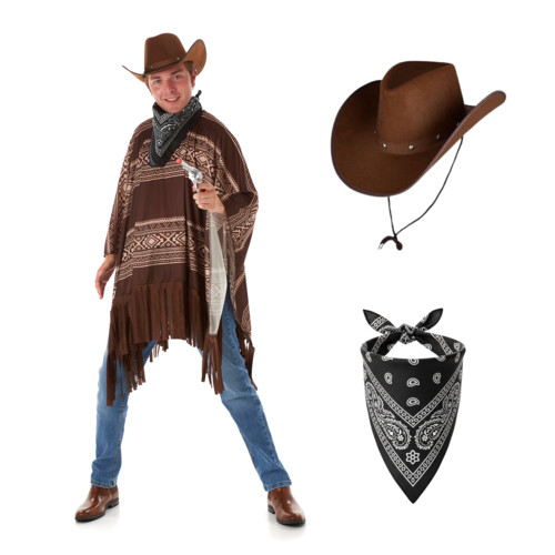 Western cowboy poncho hat - hat, +