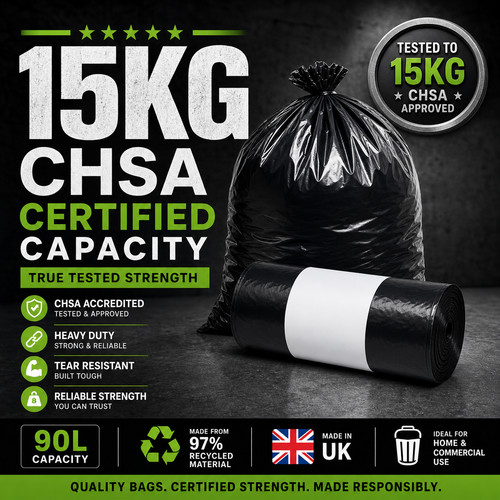 90l refuse sacks black - 90l,