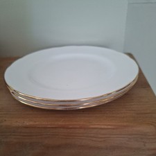 3 x Colclough Tea Plates - White with Gold Trim