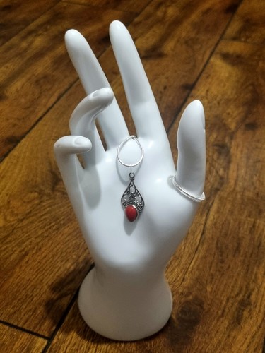 Vintage 925 red coral - 925, teardrop
