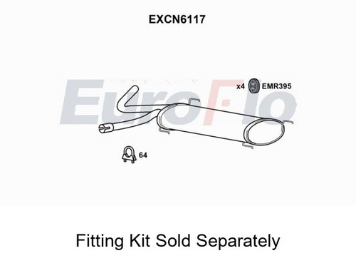 Rear muffler silencer insert - rear,