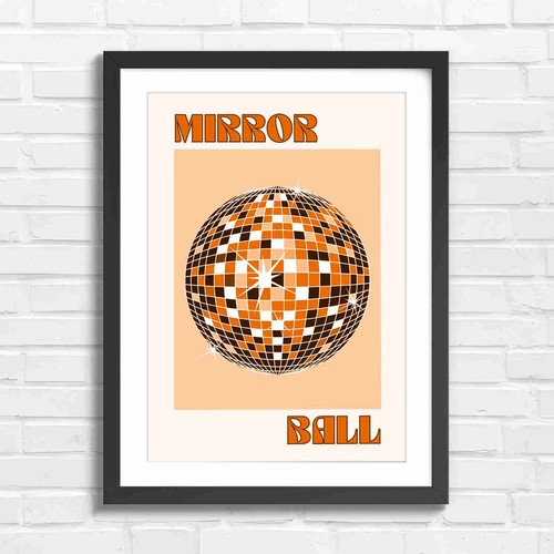 Disco mirror ball pop art - mirror,