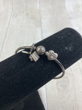 Pandora Moments Bangle Sterling Silver S925 Bracelet With Two S925 Charms