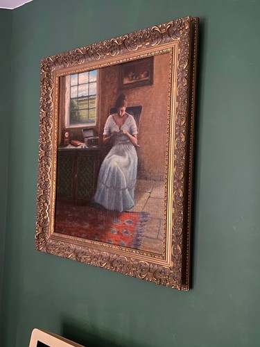 Bygone era sewing woman - bygone,