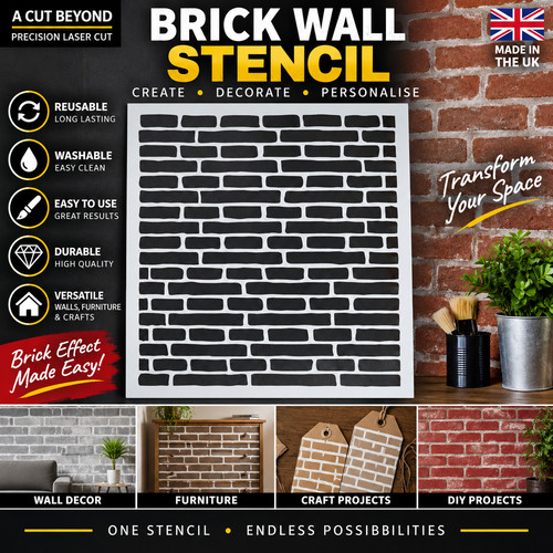 Brick wall stencil - brick,