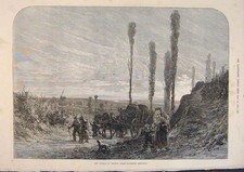 Original Old Antique Print