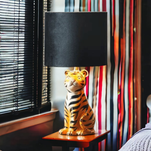 Ceramic tiger ornament table - ornament,