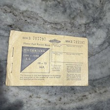 VINTAGE MOTOR CAR FUEL RATION