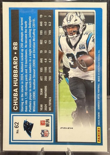 Chuba hubbard 2025 donruss - chuba,