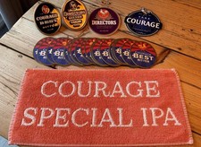Courage Brewery Job Lot Best/Directors Bitter Pump Clips Bar mats & IPA Towel