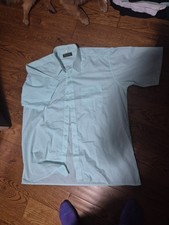 light mint blue coloured bonart mens XL short sleeved button down shirt