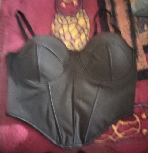 Women black grey bustier - bustier, top
