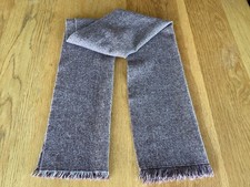Men’s Hardy Amies At Hepworth Brown Scarf With Fringing 100% Wool 29cm x 134cm