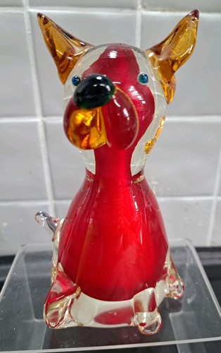 Murano hand blown glass - blown, dog
