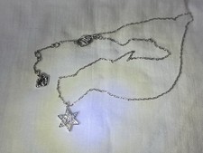 Swarovski Silver Tone Star Shape Pendant Necklace with Rhinestones