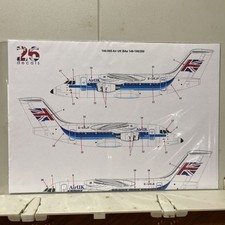 1/144  scale model airliner decals 26 Decals Air UK BAe 146-100/200