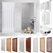 Internal Bi Folding Accordion Door PVC Sliding Divider Doors White Brown Yellow