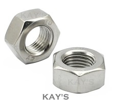 UNF IMPERIAL FINE THREAD FULL NUTS A2 STAINLESS STEEL 10,1/4,5/16,3/8,7/16,1/2" 