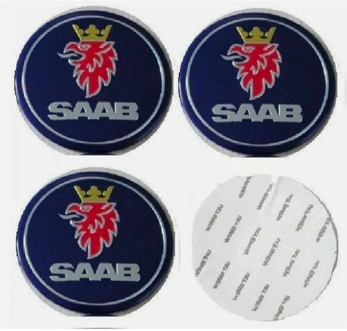 Sticker saab wheel centre - 4x,