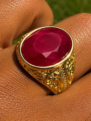 Mens real red ruby gemstone - ruby,