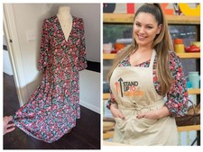 Zara Pink Black Floral Midi