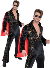 Elvis black rhinestone costume - black,
