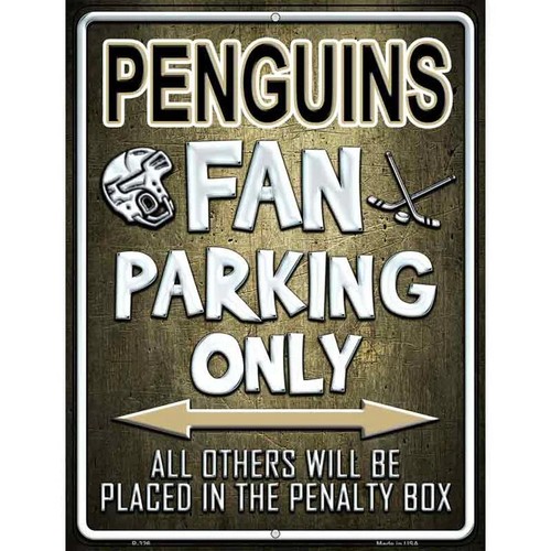 Penguins metal parking sign - metal,