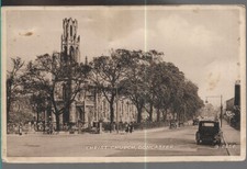 SCARCE OLD POSTCARD - CHRIST CHURCH - DONCASTER - YORKSHIRE 1936 Vintage Cars