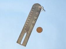 Antique Silvered Brass Temperature Scale Plate Wall Thermometer in Fahrenheit