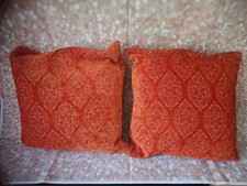 Dunelm Lola Terracotta Cushion Covers With Inserts X 2 Zip Fastening