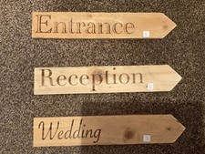 1 x handmade own text reclaimed rustic wooden arrow signs party campsite camping