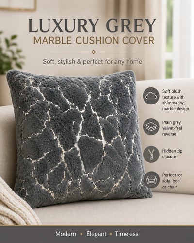 Grey and silver marble cushion - and,