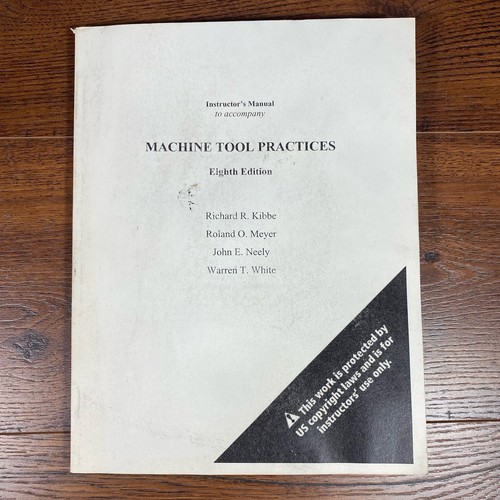 Instructors manual for machine - manual,