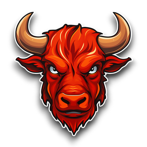 Red angry spanish bull head - spanish,